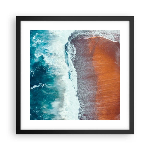 Póster en marco negro - Un toque de océano - 40x40 cm