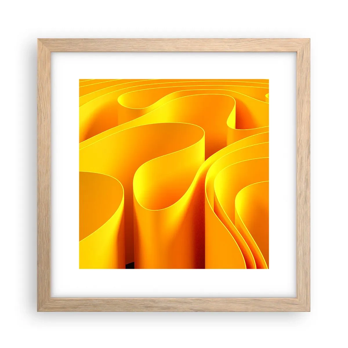 Póster en marco roble claro - Como las olas del sol - 30x30 cm