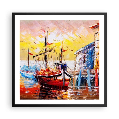 Póster en marco negro - Feliz regreso - 60x60 cm