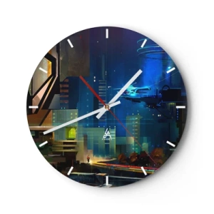 Reloj de pared - Reloj de vidrio - En un futuro próximo - 40x40 cm