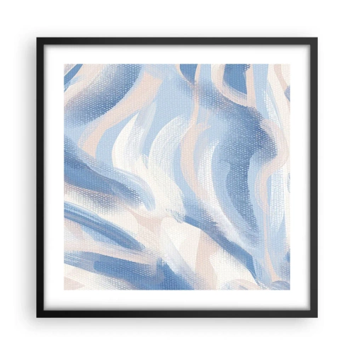 Póster en marco negro - Ondas azules - 50x50 cm