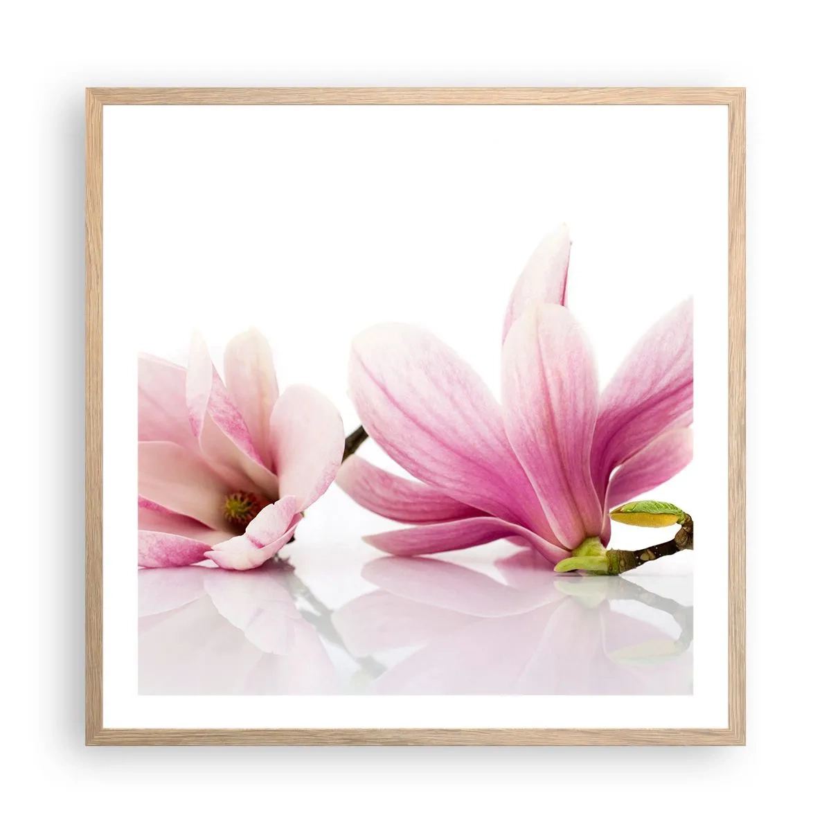 Póster en marco roble claro - Suave como un soplo de primavera - 60x60 cm