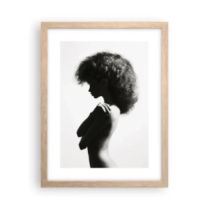 Póster en marco roble claro - Como una flor en un tallo delgado - 30x40 cm