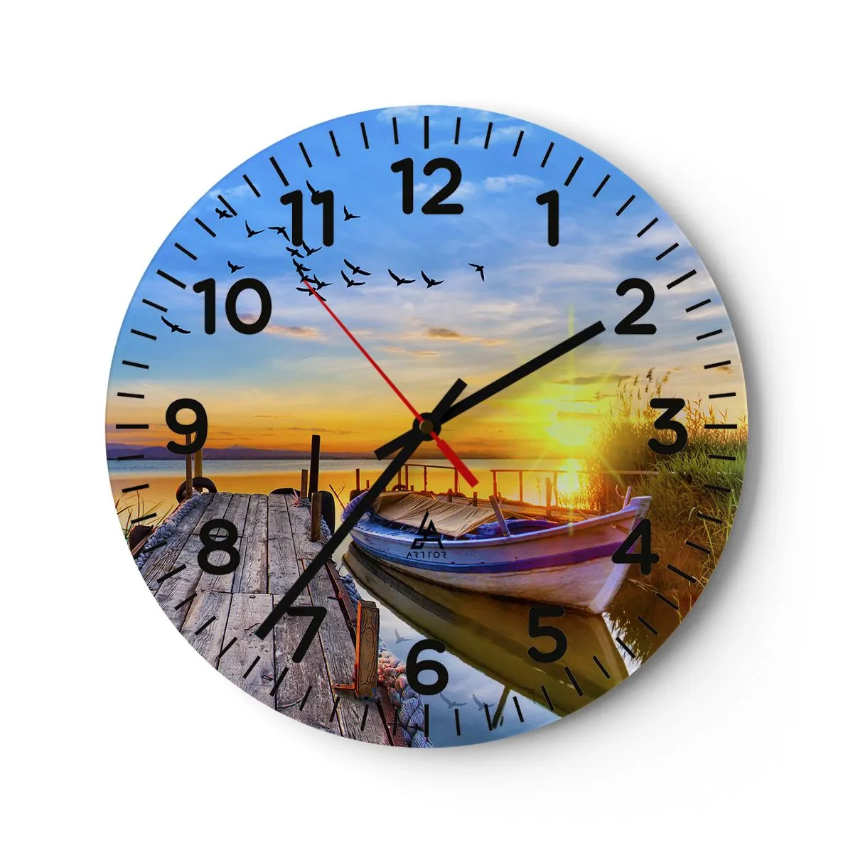 Reloj de pared - Reloj de vidrio - Adiós, hasta mañana - 30x30 cm
