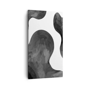 Cuadro sobre lienzo - Impresión de Imagen - El blanco fluye sobre el negro - 45x80 cm