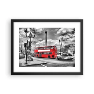 Póster en marco negro - El verdadero torrente sanguíneo de la ciudad - 40x30 cm