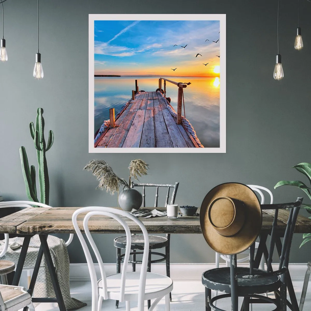 Póster - Caminando hacia el sol - 40x40 cm