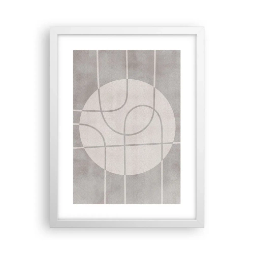 Póster en marco blanco - Circular y rectilíneo - 30x40 cm