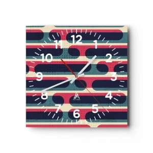 Reloj de pared - Reloj de vidrio - Profundidad y relieve - 30x30 cm