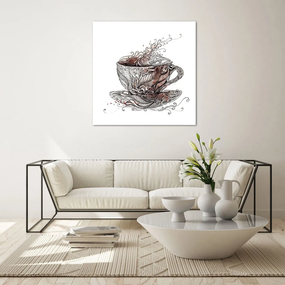 Cuadro sobre vidrio - Impresiones sobre Vidrio - Té para todo - 70x70 cm