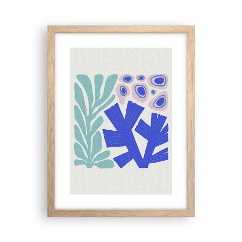 Póster en marco roble claro - Jardín submarino - 30x40 cm