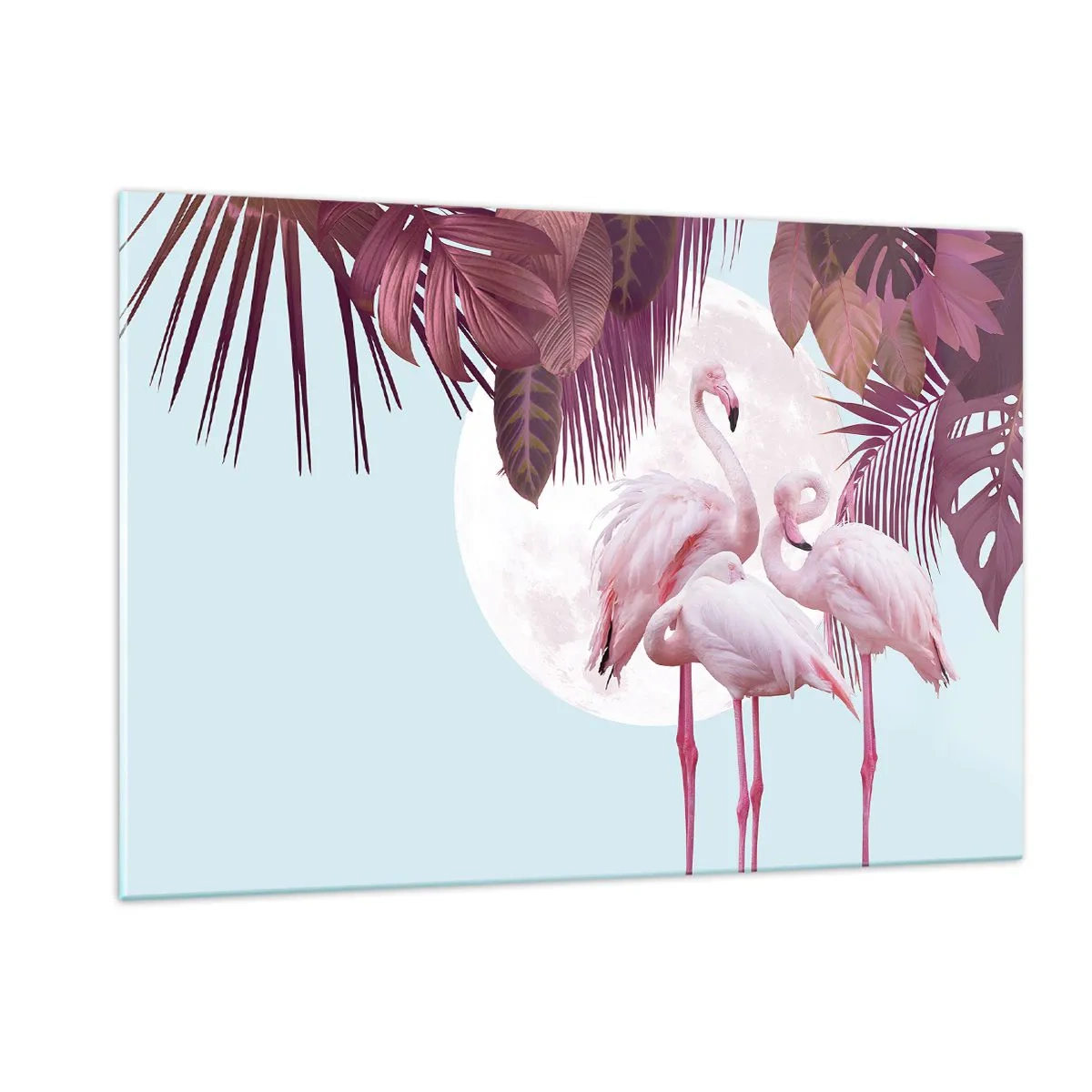 Cuadro sobre vidrio - Impresiones sobre Vidrio - Tres gracias de pájaro - 120x80cm - La grandeza de las aves - Decoración de pared moderna para salón y dormitorio ARTTOR