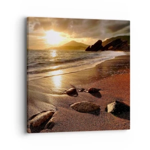 Cuadro sobre lienzo - Impresión de Imagen - Sigue el sol hacia las colinas - 40x40 cm