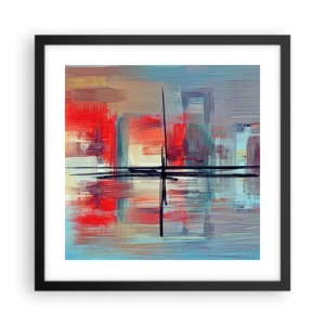 Póster en marco negro - Paisaje en una dimensión desconocida - 40x40 cm