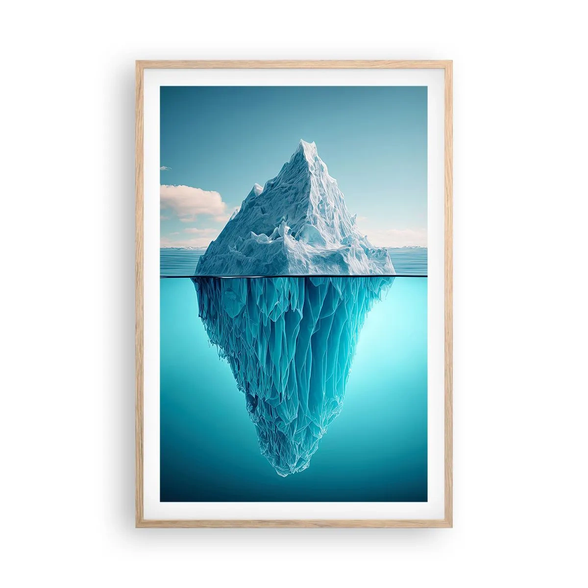Póster en marco roble claro - El trono de hielo - 61x91 cm