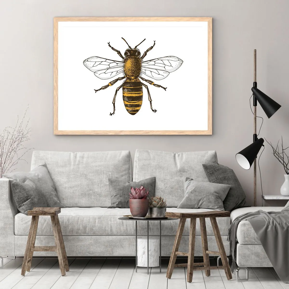 Póster en marco roble claro - Bondad natural - 70x50 cm