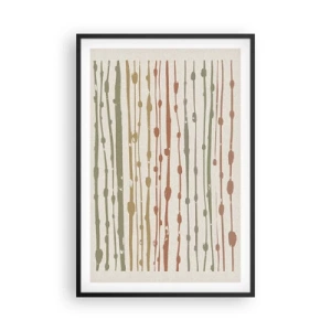 Póster en marco negro - Composición de notas musicales - 61x91 cm