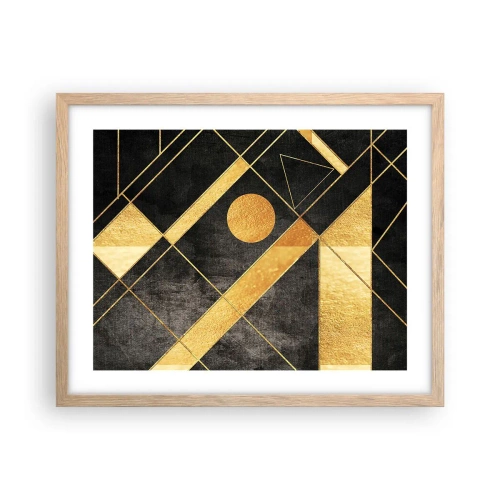 Póster en marco roble claro - Sol del desierto - 50x40 cm