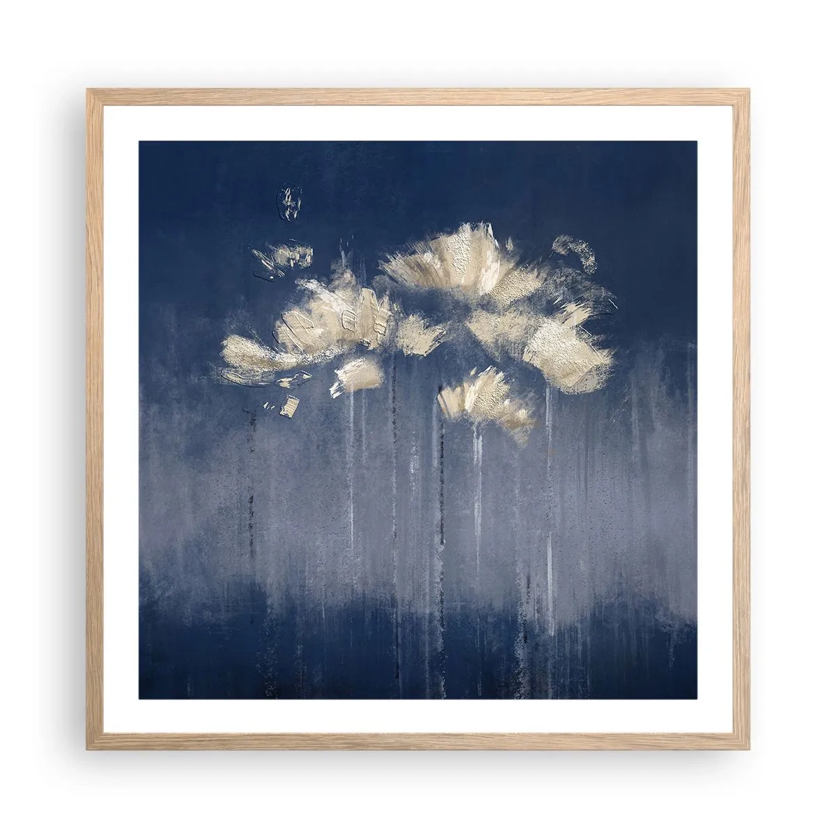 Póster en marco roble claro - Como pétalos al viento - 60x60 cm