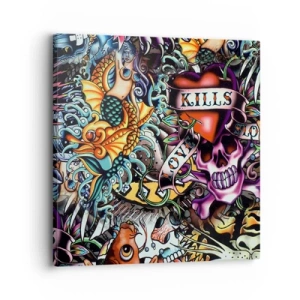 Cuadro sobre lienzo - Impresión de Imagen - El sueño de un tatuador - 30x30 cm