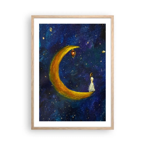 Póster en marco roble claro - La llamada de la Luna - 50x70 cm