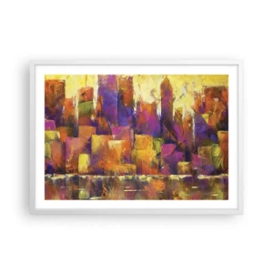 Póster en marco blanco - Composición metropolitana - 70x50 cm