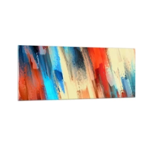 Cuadro sobre vidrio - Impresiones sobre Vidrio - Una cascada de colores - 100x40 cm