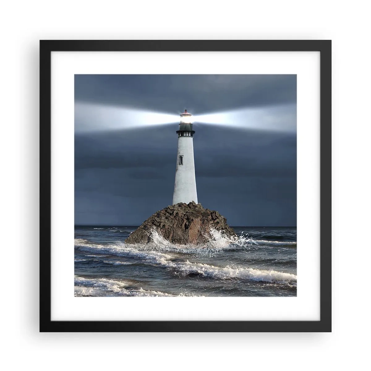 Póster en marco negro - ¡Aquí... aquí... aquí! - 40x40 cm