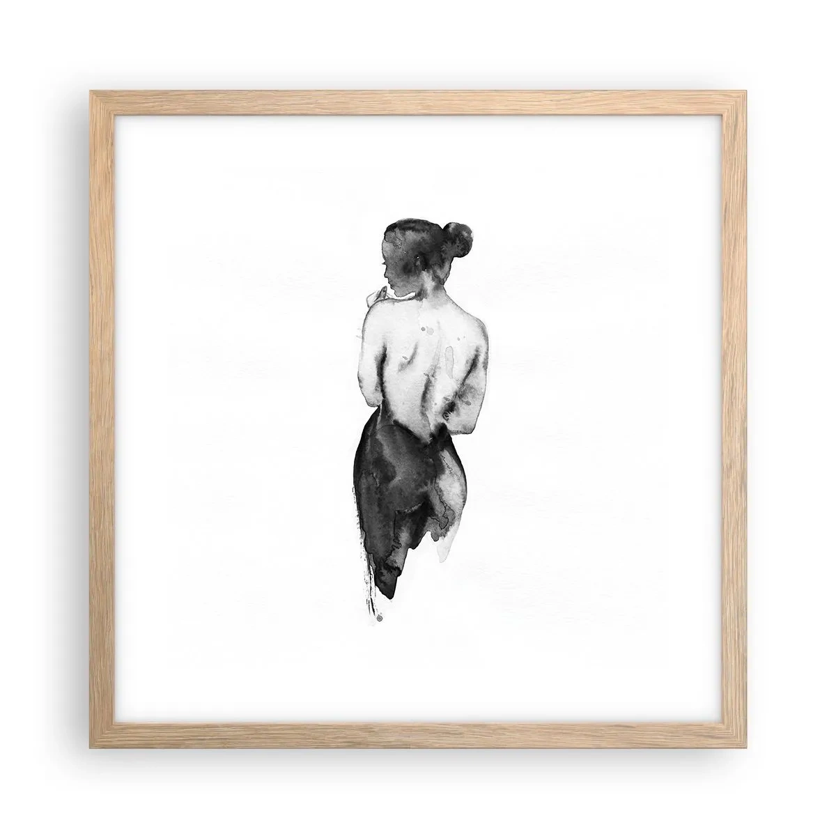 Póster en marco roble claro - Sin ella el mundo deja de tener sentido - 40x40 cm