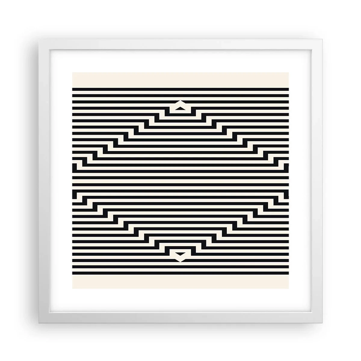 Póster en marco blanco - Ilusión geométrica - 40x40 cm