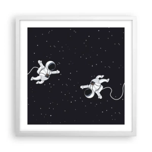 Póster en marco blanco - Danza cósmica - 50x50 cm