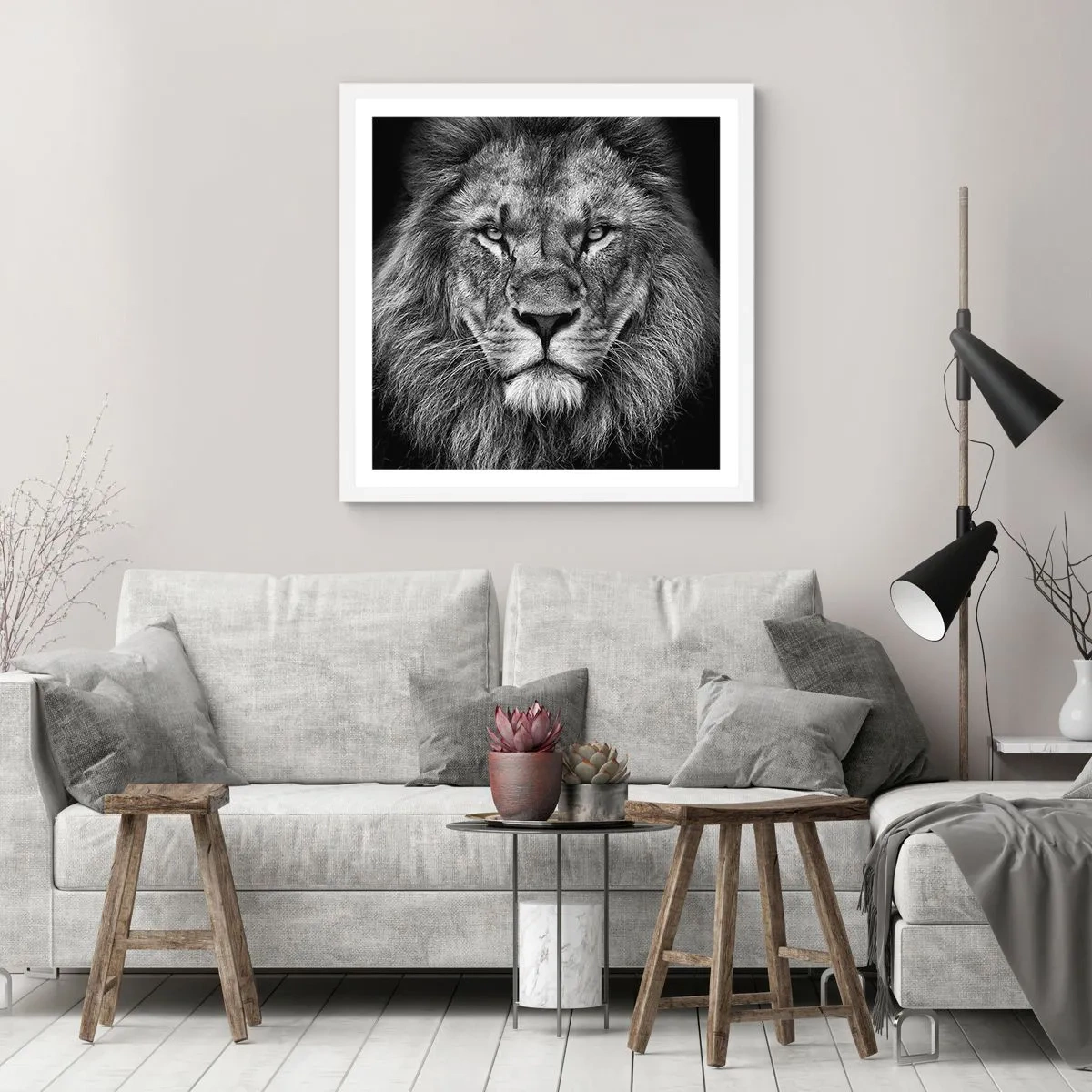 Póster en marco blanco - Con el atuendo de la coronación - 60x60 cm