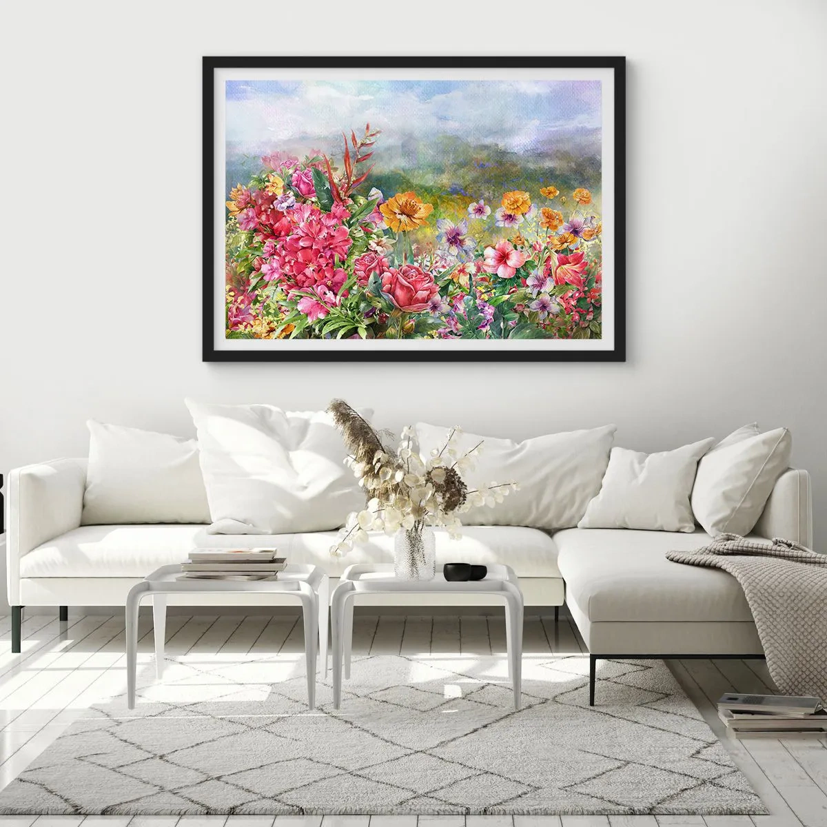 Póster en marco negro - Un jardín enloquecido - 40x30 cm