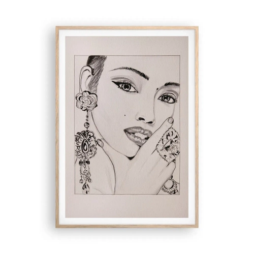 Póster en marco roble claro - La joya más bella - 70x100 cm