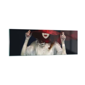 Cuadro sobre vidrio - Impresiones sobre Vidrio - Blanco y rojo - 90x30 cm