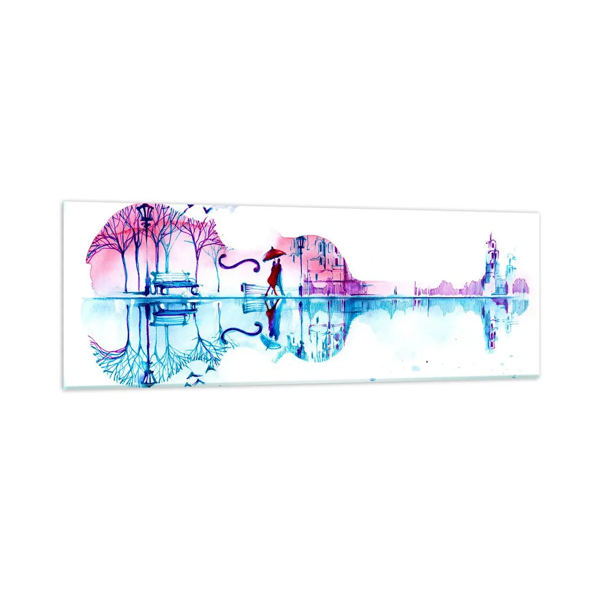 Cuadro sobre vidrio - Impresiones sobre Vidrio - Te traeré cánticos de lluvia - 90x30 cm