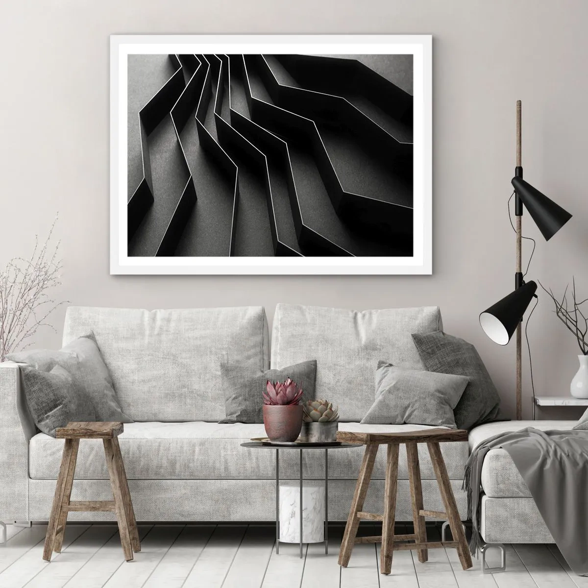 Póster en marco blanco - Orden espacial - 100x70 cm