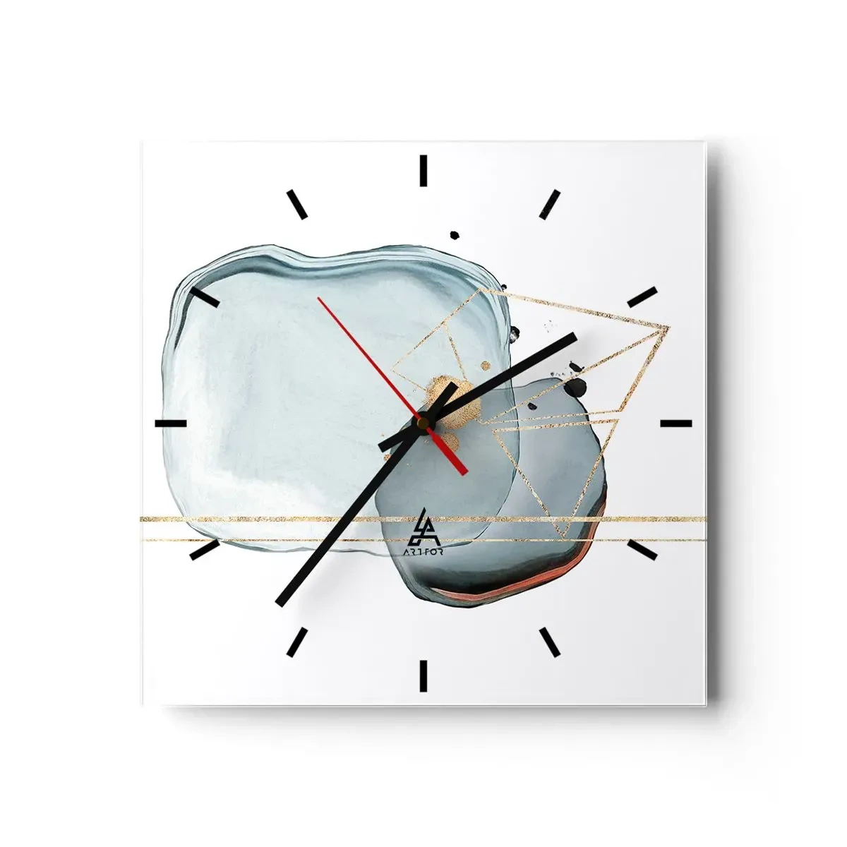 Reloj de pared - Reloj de vidrio - Un estudio de gotas - 40x40 cm