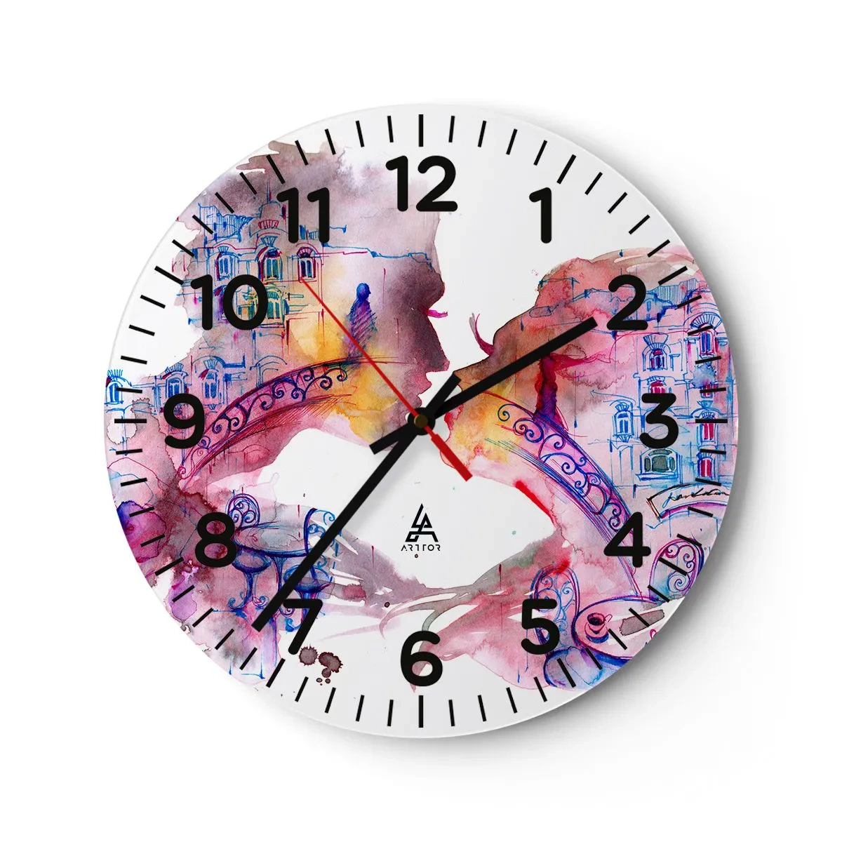 Reloj de pared - Reloj de vidrio - Un puente secreto de suspiros - 30x30 cm