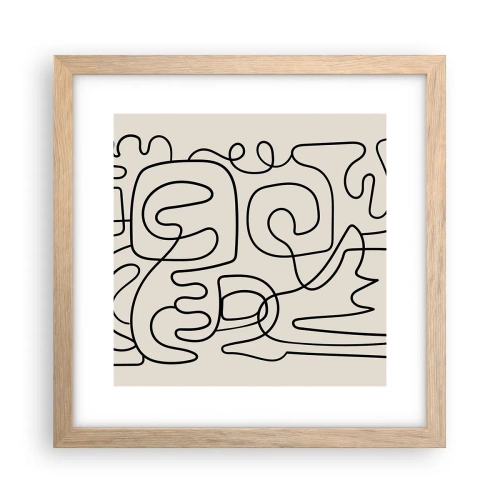 Póster en marco roble claro - El camino correcto - 30x30 cm