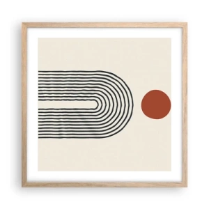 Póster en marco roble claro - Magnetismo de formas y colores - 50x50 cm