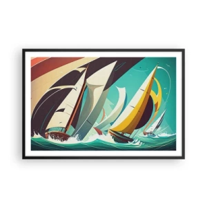 Póster en marco negro - Afrontar los elementos - 91x61 cm