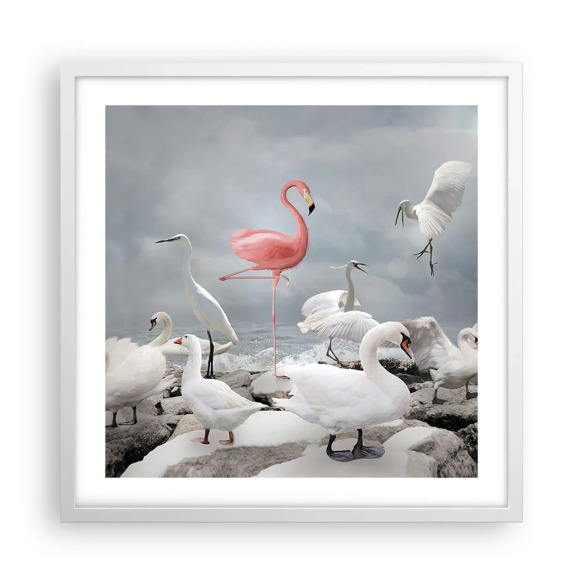 Póster en marco blanco - ¿De dónde vengo? - 50x50 cm