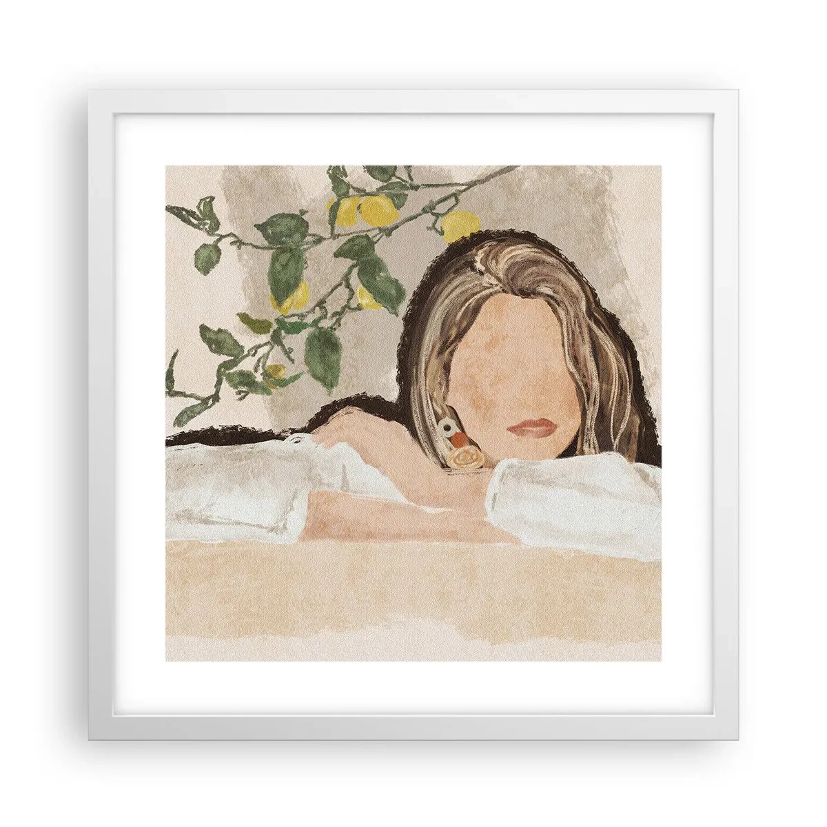 Póster en marco blanco - La belleza del sur - 40x40 cm