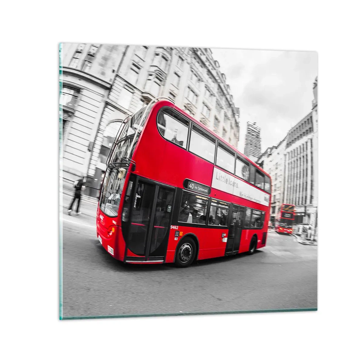 Cuadro sobre vidrio - Impresiones sobre Vidrio - Londres tradicional - en autobús - 30x30 cm