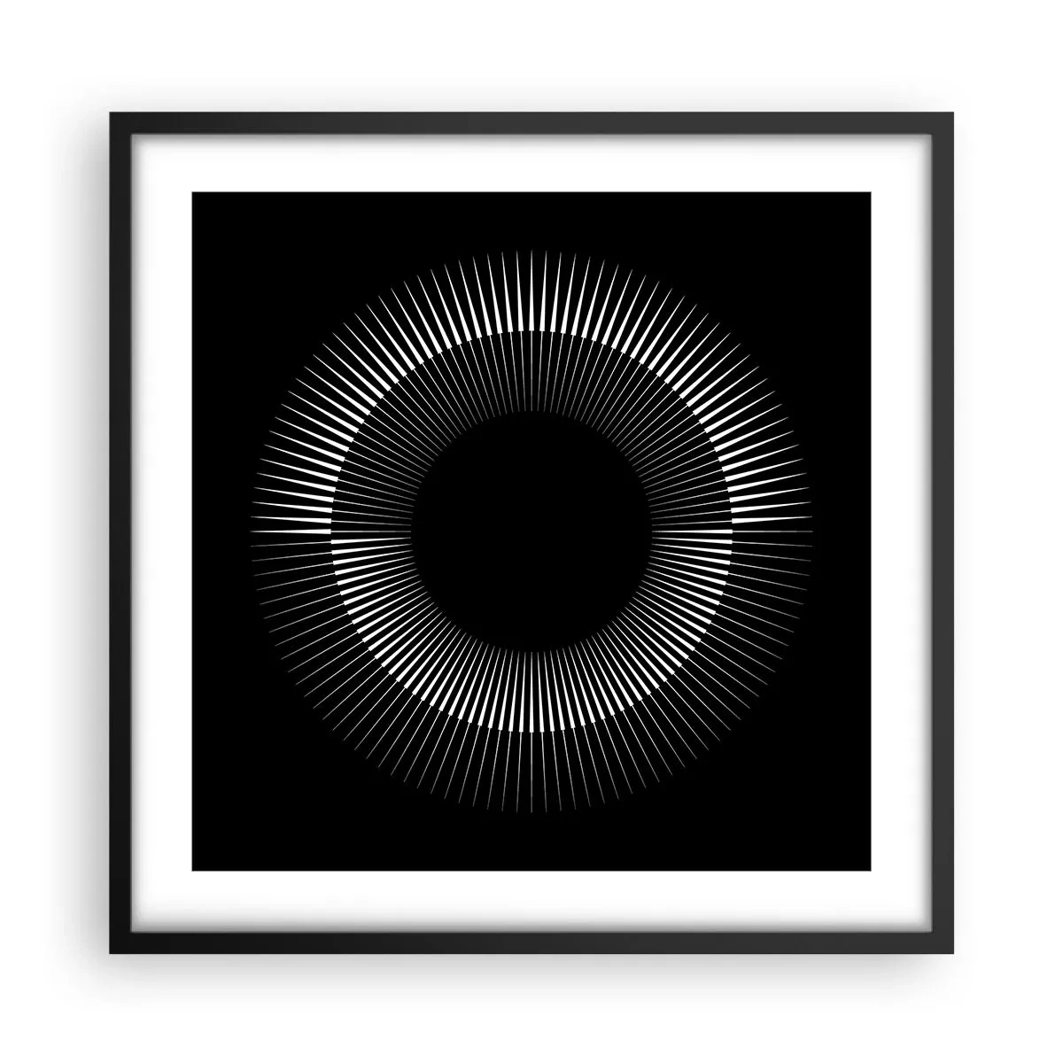 Póster en marco negro - Sol negro - 50x50 cm