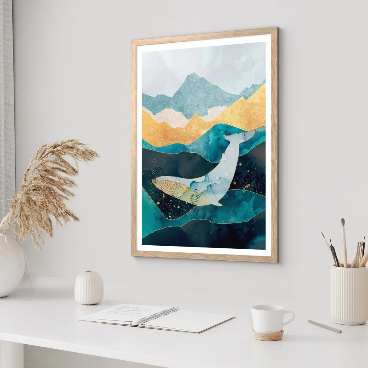 Póster en marco roble claro - La fresca belleza del norte - 61x91 cm