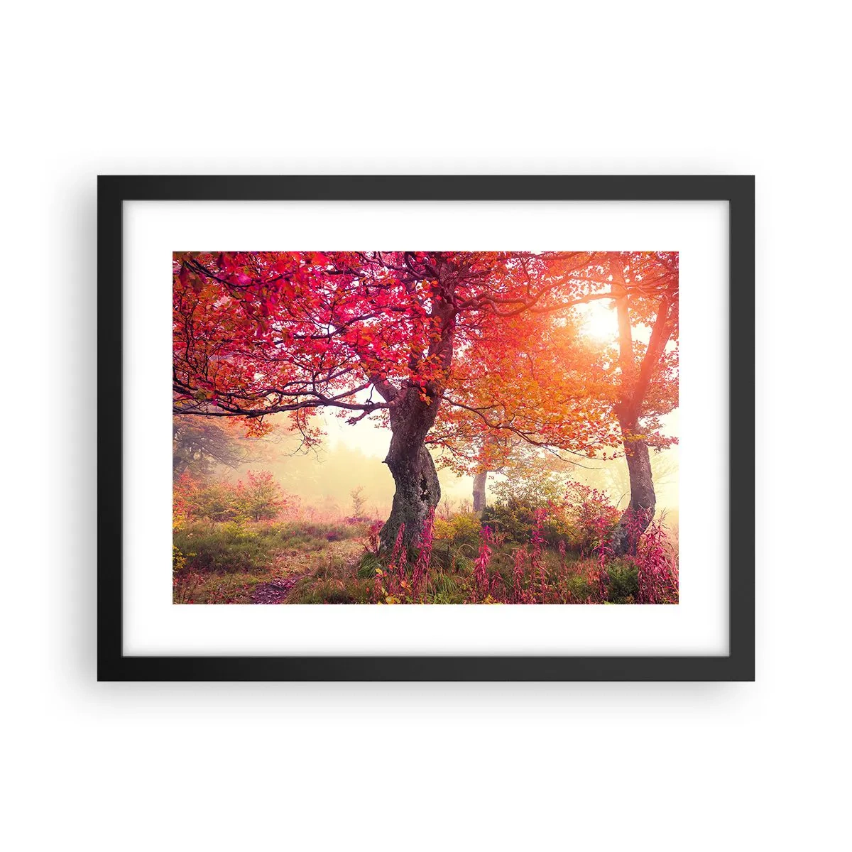 Póster en marco negro - Un frenesí de floración - 40x30 cm