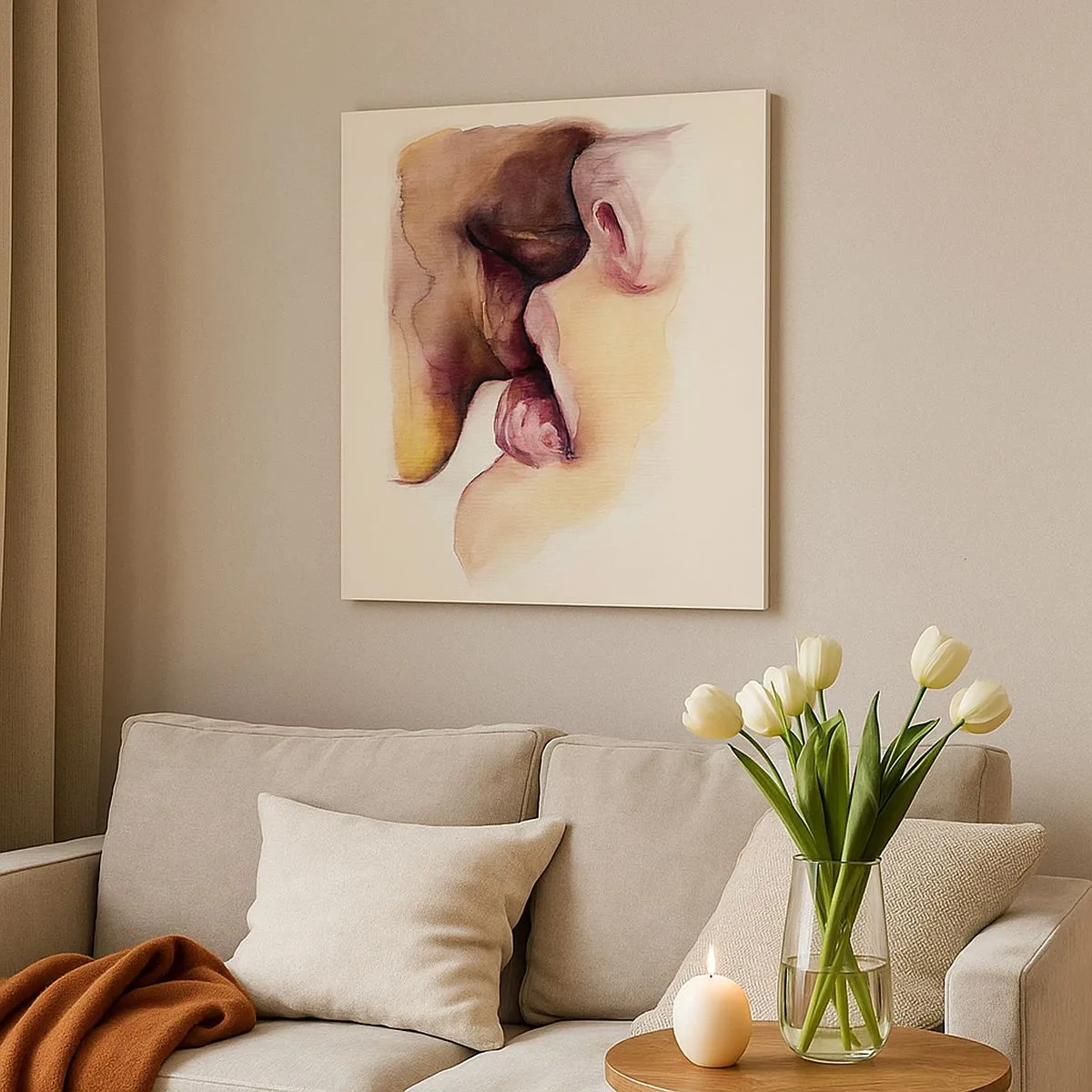 Cuadro sobre lienzo - Impresión de Imagen - Como la noche y el día, la tierra y el cielo - 30x30 cm