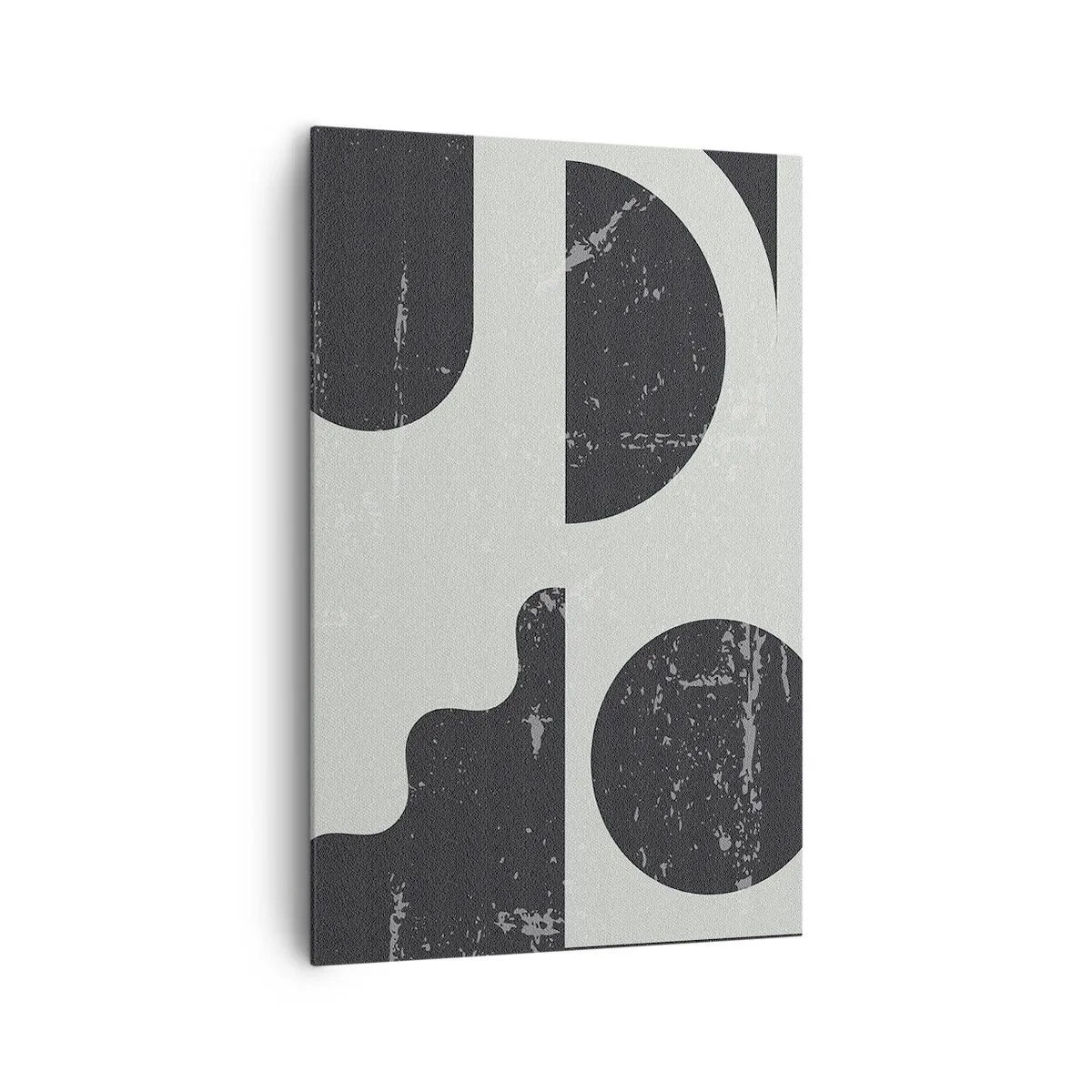 Cuadro sobre lienzo - Impresión de Imagen - Patrones geométricos en tonos negros y grises. - 80x120cm - Composición arriba y abajo - Decoración de pared moderna para salón y dormitorio ARTTOR